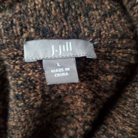 J. Jill Utopia Cardigan Sweater Mixed Texture, Women's Size Large, Rust Brown - Picture 10 of 13